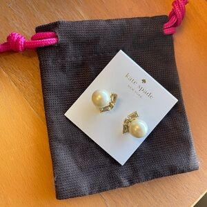 Kate Spade Pearl Crystal Stud Earrings NWT
